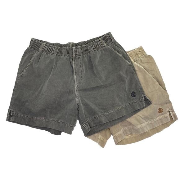 2 Crazy Shirts Hawaii Shorts Mens 2XL Gray Khaki 5” Beach Dye Relaxed READ* - Picture 1 of 8